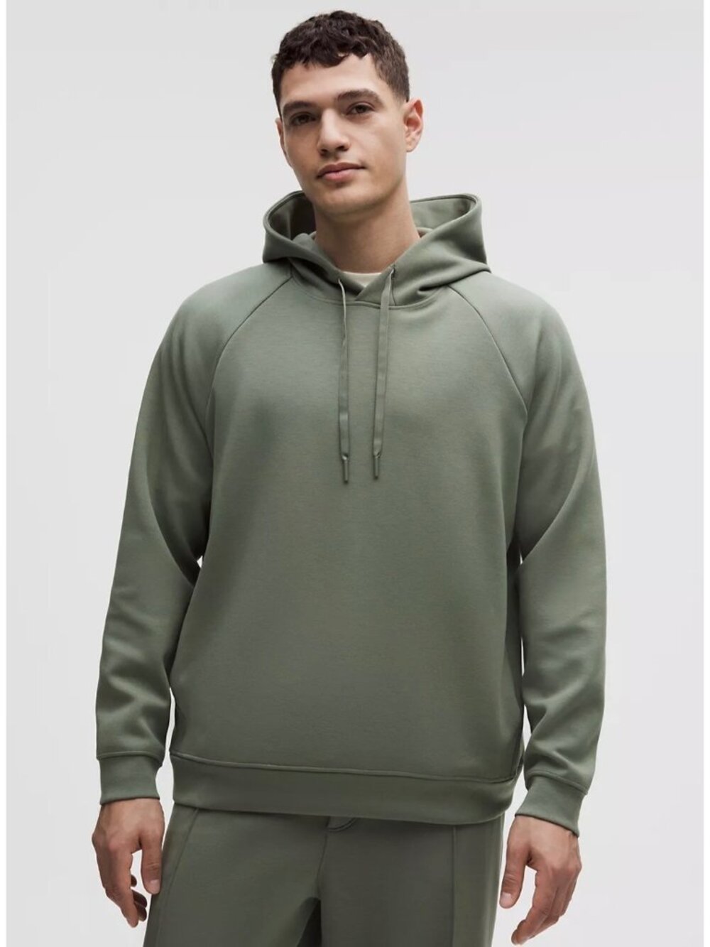 Lululemon Hoodie Smooth Spacer Classic-Fit Green Olive Men's L Athletic Unisex